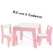 Conjunto Mesa Com 2 Cadeiras De Madeira Infantil, Junges, Várias Cores, Crianças Até 40Kg