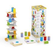 Torre Lúdica Clássica 40 Peças Em Madeira, Junges, Jogo Brinquedo Crianças +4 Anos
