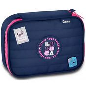 Estojo BOX Luluca Escolar Porta Lapis Elastico Clio STYLE LU24640 Azul Marinho