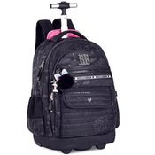 Mochila Escolar de Rodinhas Rebecca Bonbon Estampa Holografica RB24586 Preto