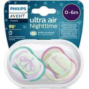 Chupeta ULTRA AIR Noturno Dupla Decorada 0-6M VD/RS Philips AVENT SCF376/19