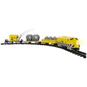 Conjunto de Trem Trenzinho Elétrico LIONEL Construction 712065 com Controle Remoto, para Adultos e Crianças