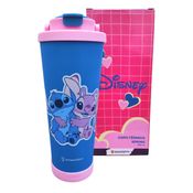 Copo Térmico Zona Criativa Stitch e Angel 850ml com Tampa, Canudo, Escovinha e Embalagem Presenteável – Ideal para o Dia dos Namorados e Fãs da Disney