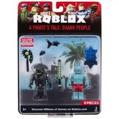 Roblox A Pirate's Tale Shark People  2 bonecos 7 acessorios + codigo virtual - sunny