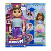 Boneca Baby Alive Princesa Ellie Grows Up Morena - Cresce C/ Carinho, 75 Sons e Frases em Portugues - Hasbro