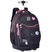 Mochila Escolar de Rodinhas Rebecca Bonbon Miçanga RB24592 Preto