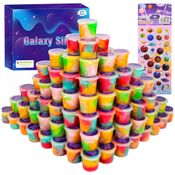 Kit de Slime de Galáxia com 68 Potes de 20g para Atividades Sensoriais, Idade Recomendada 10 a 12 Anos