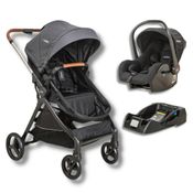CARRINHO DE BEBE SPEEDY + BEBE CONFORTO CASULO CLICK (415Y) MELANGE GRAFITE + BASE- KIDDO