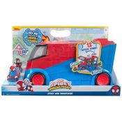 SpiderMan Spidey Amazing Friends   Veículo 34 Cm  Web Transporter C/ Som , Luz e 2 Mini Veiculos - Sunny