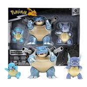 Pokemon Evolution Select  Conjunto 3 Figuras - Squirtle, Wartortle E Blastoise  Sunny