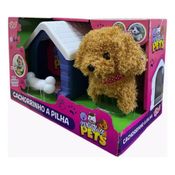 Cachorro Playfull Pets Marrom Com Casinha e Osso – Anda e Late - Toyng