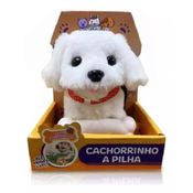 Cachorro Playfull Pets Branco Com Osso – Anda e Late - Toyng