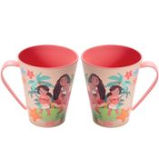 Kit com 2 Canecas da Moana 360ml Livre de BPA Estampada Original Plasútil