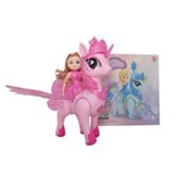 Brinquedo Unicórnio Boneca Princesa Luzes e Música Frozen