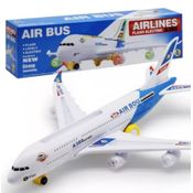 Brinquedo Avião AirBus A380 Luzes Som e Movimento