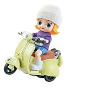 Brinquedo Moto Retrô Farol Luzes Música e Boneca