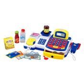 Caixa Registradora Azul Mercadinho Com Som E Luz Dm Toys
