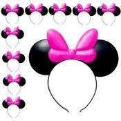10 Tiaras de Orelhas da Minnie Tiara para Festa Aniversário infantil Rosa