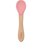 COLHER EM SILICONE E BAMBU ROSA - BUBA