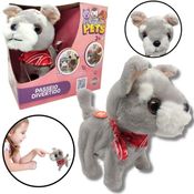 Cachorrinho Cinza Play Full Pets Passeio Divertido  C/Som e movimento - Anda e late - Toyng