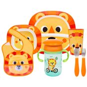 KIT REFEICAO INFANTIL 6 PECAS ZOO LEAOZINHO - BUBA