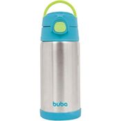 GARRAFA TERMICA PAREDE DUPLA INOX COM CANUDO AZUL - BUBA