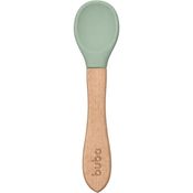 COLHER EM SILICONE E BAMBU VERDE - BUBA