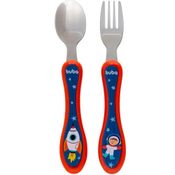KIT TALHERES COLHER E GARFO INOX AVENTURAS ASTRONAUTA - BUBA