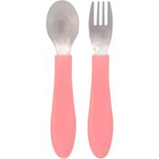 KIT TALHERES COLHER E GARFO INOX BUBA ZOO ROSA - BUBA