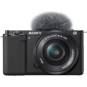 Câmera Sony Fotográfica ZV-E10 e Lente 16-50mm Preto