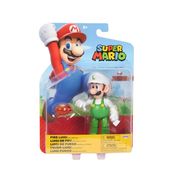 Super Mario Luigi de Fogo 10cm com Bola de Fogo Sunny 4200
