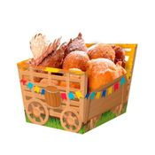 Cestinha Festa Junina Cachepot Carroça Decoração de Mesa Sertão -