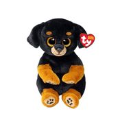 Pelúcia Ty Beanie Bellies Randi – Cachorrinho Rottweiler Preto e Laranja 21cm – Original Toyng com Patinhas Bordadas e Olhos Brilhantes