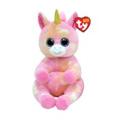 Bicho de Pelúcia Ty Beanie Bellies Skylar Unicórnio Rosa com Chifre Dourado 24cm – Original, Antialérgico, Fofinho e Ideal para Presentes