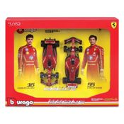 Miniatura - Carro Ferrari - Charles Leclerc 16 e Carlos Sainz  55 - Bburago