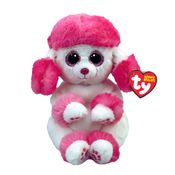 Pelúcia Ty Beanie Bellies Poodle Rosa Heartly 21cm – Fofinha, Charmosa, com Olhos de Glitter. Produto Original da Toyng com Selo Inmetro de Segurança