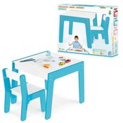 Brinquedo Conjunto Mesa E Cadeira Infantil Azul Junges 991