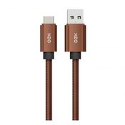 Cabo De Dados Type C Oex Cc200 Ristretto Couro Café Rápido