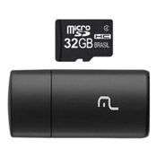 Cartão De Memória 32gb Multilaser 2x1 Classe 10 Usb Mc163