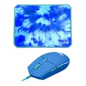 Mouse E Mousepad - Combo Vibes Mc200 Oex Azul 2400 Dpi Usb