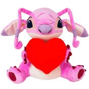 Pelúcia Stitch Angel C/ Coração Luz e Som 30Cm 2M+ Multikids