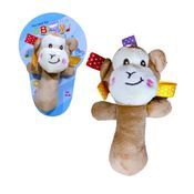 Brinquedo Infantil Bebê Chocalho Macaquinho Pelúcia Mordedor