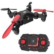 Drone Nano Rc Dobrável 3D para Crianças com Controle Remoto, HOLY STONE, Vermelho