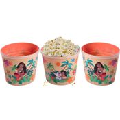 3 Potes para Pipoca Infantil da Moana Original Balde Oval Estampado Original 2.1L