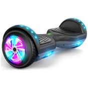 Hoverboard Elétrico de Auto Equilíbrio com Bluetooth e Luzes Led, FLYING, Preto