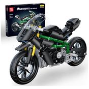 Kit de Construção Moto Kawasaki Ninja H2R com 639 Peças para Crianças Acima de 8 Anos, Mold King, Preta