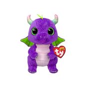 Pelúcia Ty Beanie Boos Dragão Daphne – Roxa com Olhos Verdes Brilhantes, Barriga Rosa e Asas Verdes – 16cm Original com Selo Inmetro