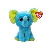 Bicho de Pelúcia Ty Beanie Boos Trunkles – Elefante Azul com Orelhas Amarelas e Olhos Brilhantes – 16cm Original com Selo Inmetro