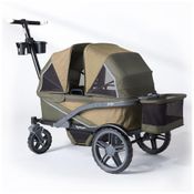 Carrinho de Passeio para 2 Crianças Multifuncional com Cobertura Removível e Dobramento, até 90 kg, Gladly Family, Azul