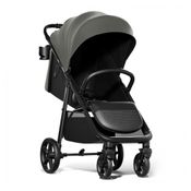Carrinho de Bebê para Passeio com Assento Espaçoso, Modo Plano, Dossel Grande UPF 50 e Dobrável Compacto, Mompush, Verde Escuro